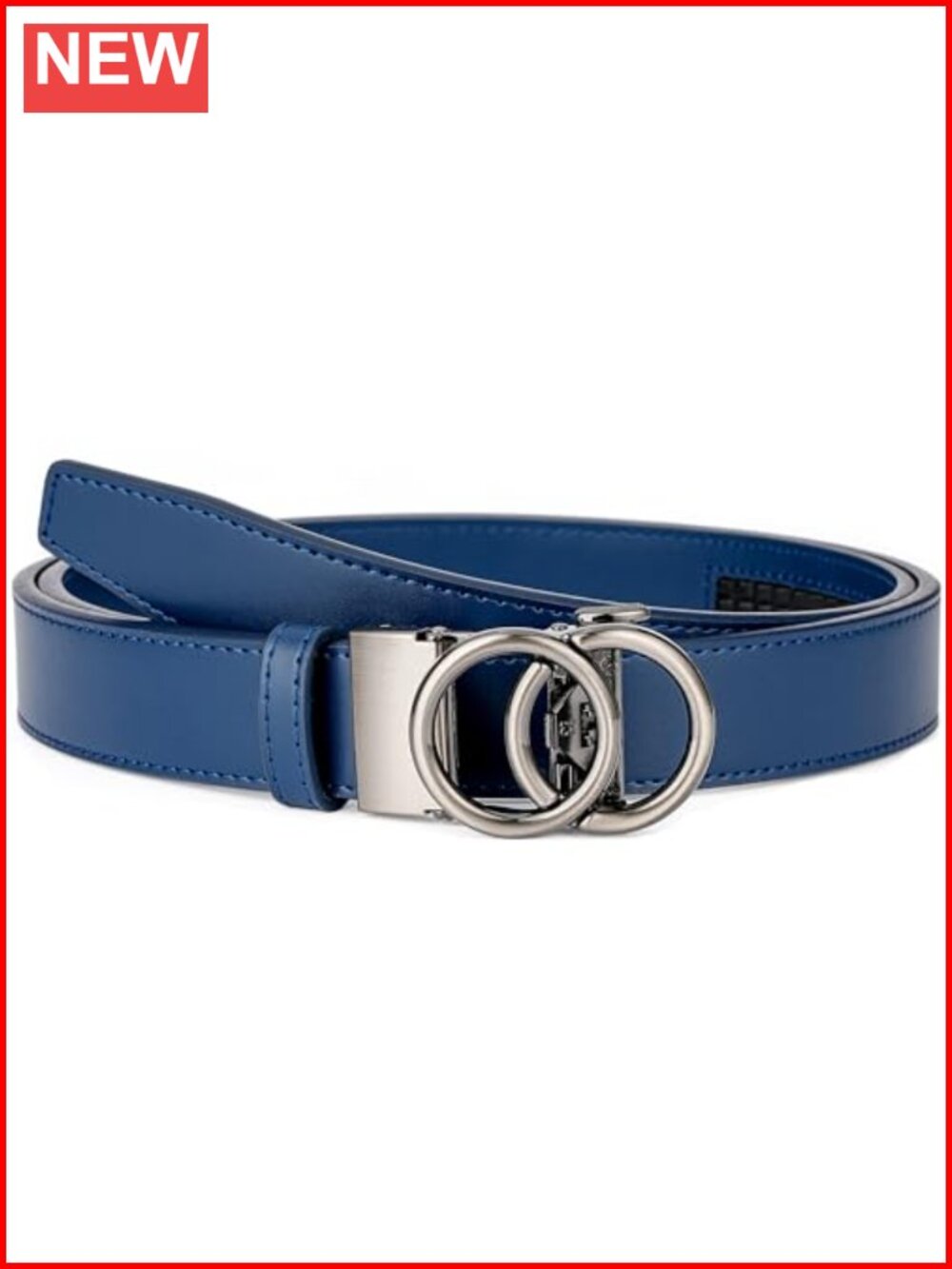 Women's Ratchet Leather Dress Belt Adjustable Genuine Leather